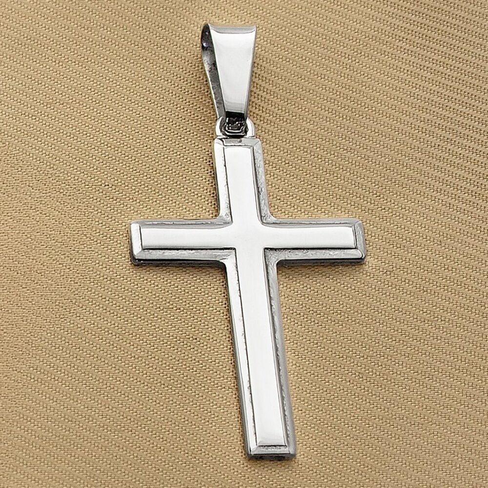 Sterling Silver Cross Pendant Necklace, 925 Solid Silver, Christian Jewelry